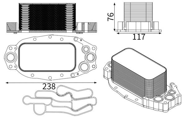 MAHLE CLC253001S | Yağ Soğutucu R.Rover Sport / Disc.4 3.0 D Komple