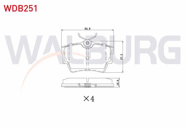 WALBURG WDB251 | Fren Balata Arka Renault Traffic II 1.9 DCI-2.0 DCI 2001-2014 / Traffic III 1.6 DCI 2014-/ Opel Vivaro (J7) 1.9 Dı-2.0 CDTI-2.5 Dtı 2002-2014 / Vivaro (X83) 2.0 CDTI 2015 -