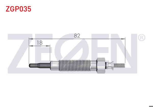 ZEGEN ZGP035 | Kızdırma Buji 11V Mitsubishi L 300 (P0w,P1w) 2.5D 1986-2006 / L200 (K3t,K2t,K1t,K0t) 2.5D 1986-1996 / Pajero II (V3w,V2w,V4w) 2.5 TD 1990-1999 / Proton Persona 400 (C9s) 2.0D 1994-| 10 Adet