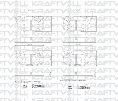KRAFTVOLL 07010449 | Ön Fren Balatası R9 Ym R19 Clio III Express Saxo 1.0I.1.1I.1.4I (Fişli) Saxo P106 P306 P405
