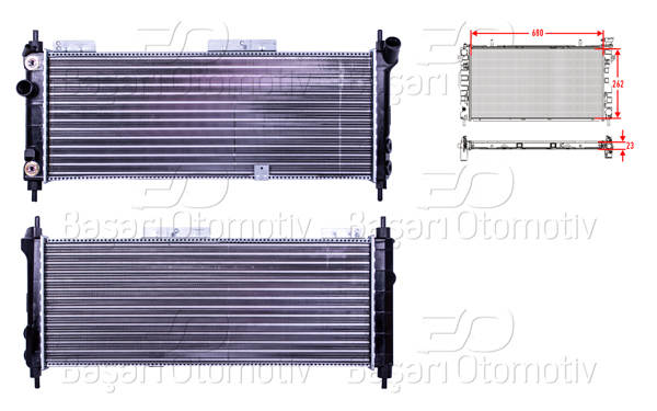 AUTOLUX 2113020-22 | Su Radyatörü Mekanik At 680X262x23 Opel Corsa 1.4 1.6L 94-96