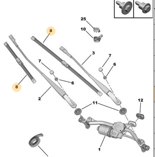 MOPAR (PSA) 1689814280 | Silecek Süpürgesı Ön Crossland