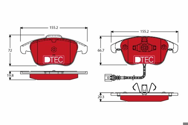 TRW GDB1762DTE | Ön Fren Balatası-Kablolu-(VW Passat 13-15 Tiguan 08-18 Audi Q3 12-18)