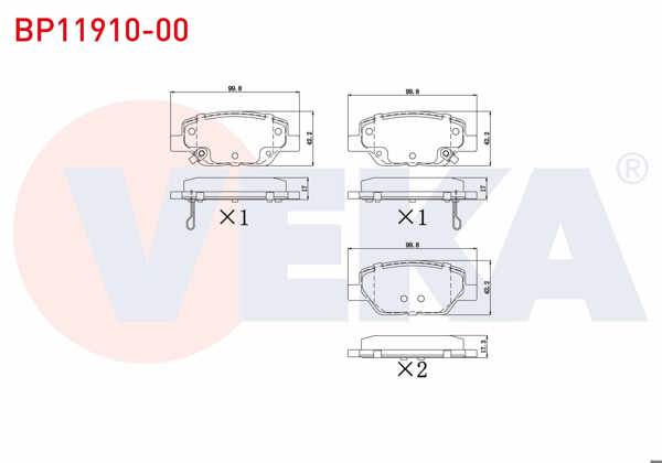 VEKA BP11910-00 | Fren Balata Arka Ikazlı Fiat Egea
