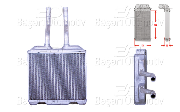 WISCO 2143005-00 | Kalorifer Radyatörü Brazing 160X190 mm Opel Combo 1.2 1.4 1.7 D Corsa B 1.0 1.2 1.4 I 1.5 D 1.6 I 1.7 D Tigra 1.4 1.6 16V 93 >