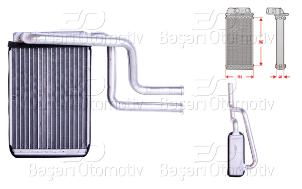 WISCO 3143233-00 | Kalorifer Radyatörü Brazing Mt-At 207X196x52 mm Ford