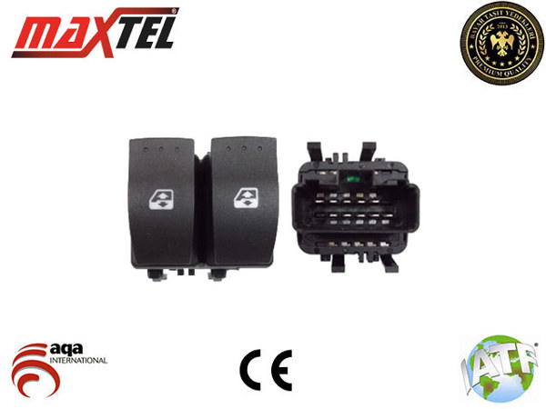 MAXTEL 18204034 | Cam Kaldırma Anahtarı Ön Sol 10 Pin Çiftli Renault Megane II 02-08, Traffic II 01-14, Opel Vivaro A 01-14