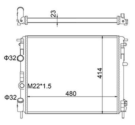 MAGNETI MARELLI 359000300030 | Radyatör 98-01 Clio.II 1.4İ + Ac 03 > Kng-Log 1.5-Ac