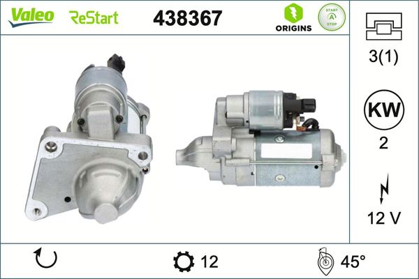 VALEO 438367 | Marş Motoru 19 > 208-301-308-508-2008-3008-5008-Corsa.F-Combo.E-Astra.L 1.5Bluehdi