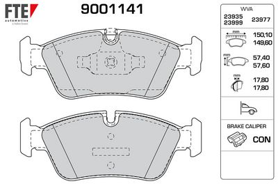 FTE 9001141 | Ön Fren Balatası BMW E90 E87