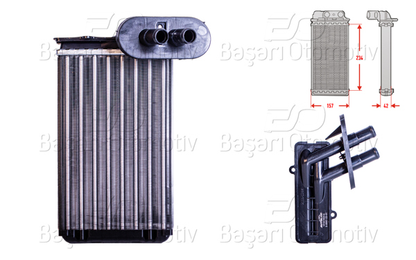 AUTOLUX 1143004-22 | Kalorifer Radyatörü Mekanik 234X157 mm VW Golf2 Golf3 Vento Cordoba Polo Classic Jetta Ibiza 84 >