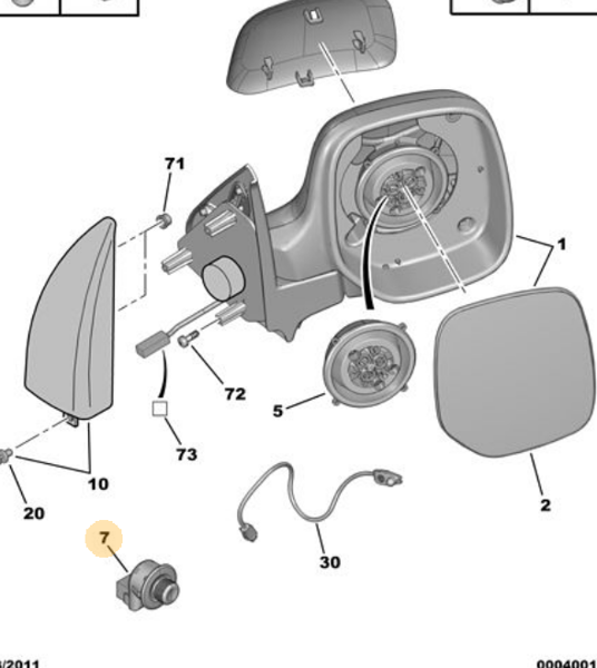 IOE-PSA 6554.L4 | Citroen Berlingo 2006-2008 Petrol View Mirror Control Switch  Ayna Kumanda Düğmesı