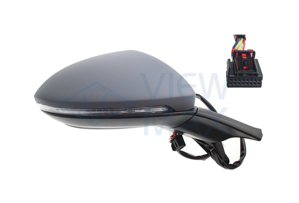 VİEWMAX VM6187NEBPCR | Sağ Ayna Komple Elektrikli,Isıtmalı Katlanır, Esık Lambalı Boyanır Tip-Dıs Bukey (VW Golf 13-17) 13Pın