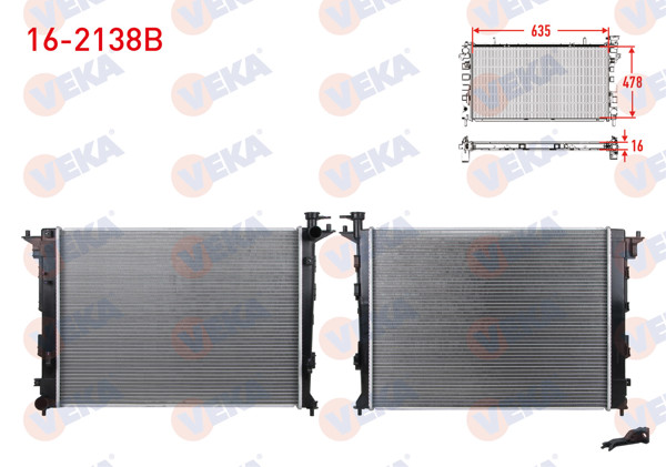 VEKA 16-2138B | Su Radyatörü Brazing Hyundai Ix35 (Lm) 1.6 GDI M-T Ac + /-2010 -