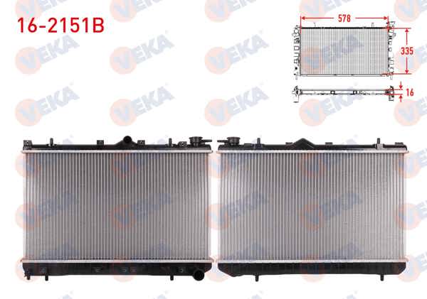 VEKA 16-2151B | Su Radyatörü Brazing Hyundai Excel 1.3İ M-T Ac + /-1990-1995