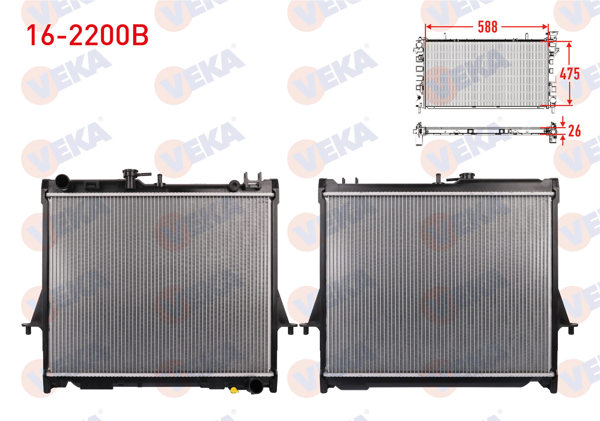 VEKA 16-2200B | Su Radyatörü Brazing Isuzu D-Max (8Dh) 2.5 D 4X4 M-T 2002-2012