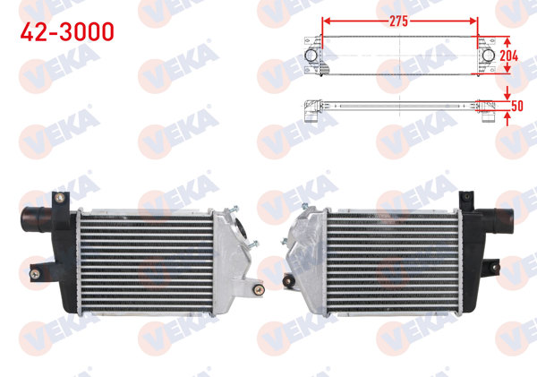 VEKA 42-3000 | Turbo Radyatörü (Intercooler) Musursuz Mitsubishi L200 (Kbt,Kat) 2.5 Dıd 2005 -