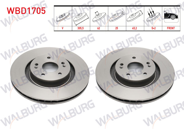 WALBURG WBD1705 | Fren Diski Ön Chery Tıggo 7 Pro 2020