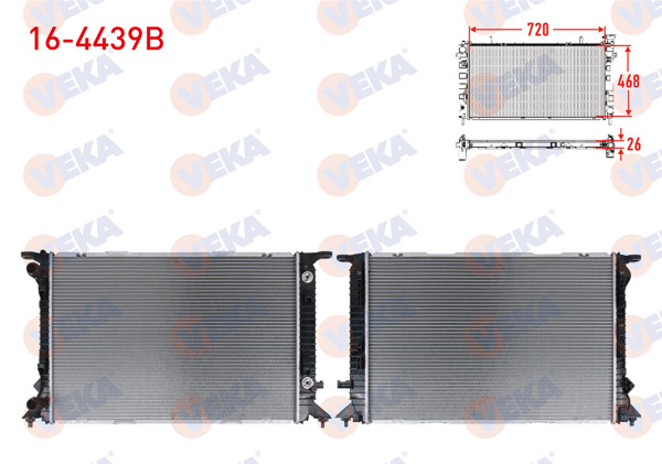 VEKA 16-4439B | Su Radyatörü Brazing Audi A4 (8K2,B8) 2.0 TDI A-T 2007-2015
