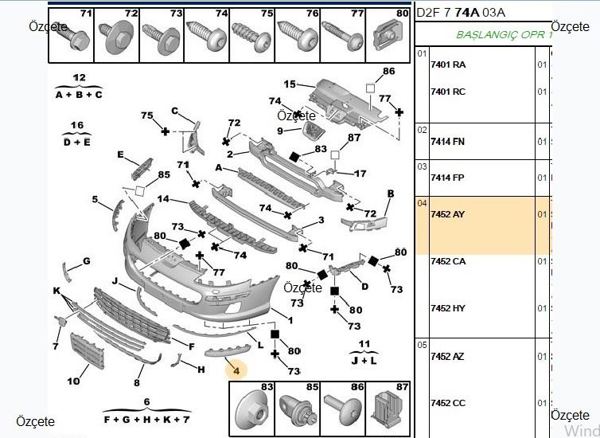 BİTAPART BPE309282 | Ön Tampon Bandı Sol Siyah Peugeot 407