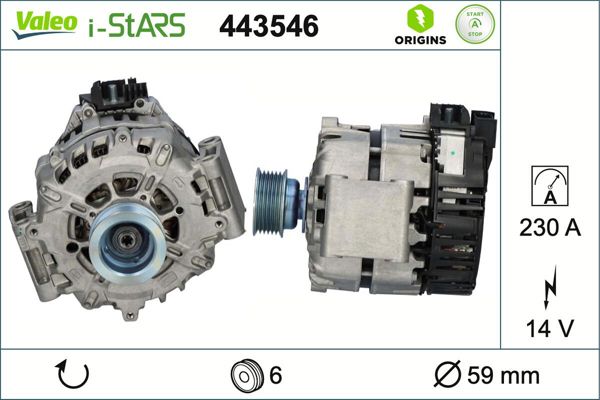VALEO 443546 | Mars Alternatoru 14V 230A Audi