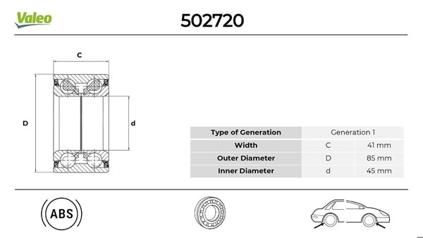 VALEO 502720 | Teker Rulmanı Arka Sağ Sol BMW E36 E46 E38 E31 E83 X3