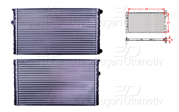 AUTOLUX 1113015-22 | Su Radyatörü Mekanik Mt 628X377 mm VW Golf3 Vento 1.6 1.8 91 >