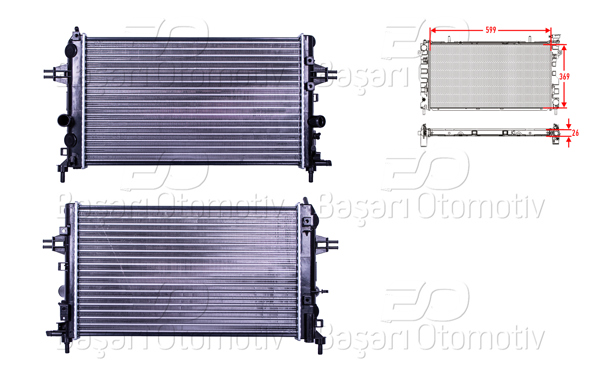 AUTOLUX 2113075-22 | Su Radyatörü Mekanik Mt 599X369x26 Opel Astra G Twınport1.6 03-09