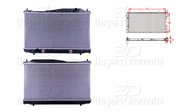 WISCO 2113661-00 | Su Radyatörü Brazing At 374X700x16 Chevrolet Evenda. Epica Benzinli 03 > 3