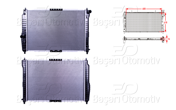WISCO 2113663-00 | Su Radyatörü Brazing Mt 600X418x16 Chevrolet Kalos Aveo 1.4 16V Man.Dohc 02 >
