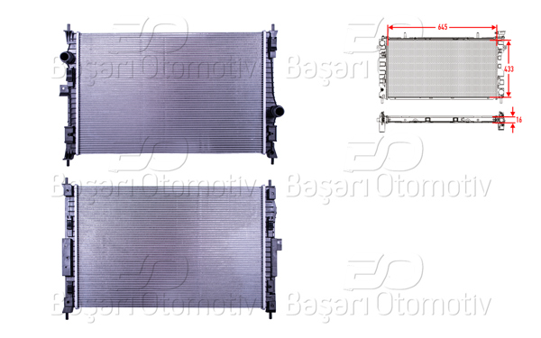 WISCO 3113505-00 | Su Radyatörü Brazing Mt 645X433x16 Peugeot308. 3008. 5008. Partner. Rifter. Berlingo.Opel Combo.Vivaro.1.6Bluehdı. 1.5Bluehdı. 1.2.1.6.C4 13 > Ds7.Jumpy 1.6.2.0Hdı