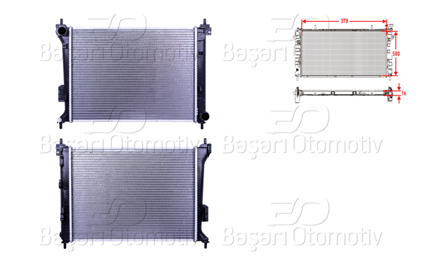 WISCO 3113581-00 | Su Radyatörü Brazing Mt 378X500x16 mm Hyundai i20 1.4. 1.6 08 >