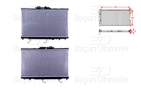 WISCO 3113589-00 | Su Radyatörü Brazing Mt 350X639x16 mm Toyota Corolla Ae111. Ae112 97-01