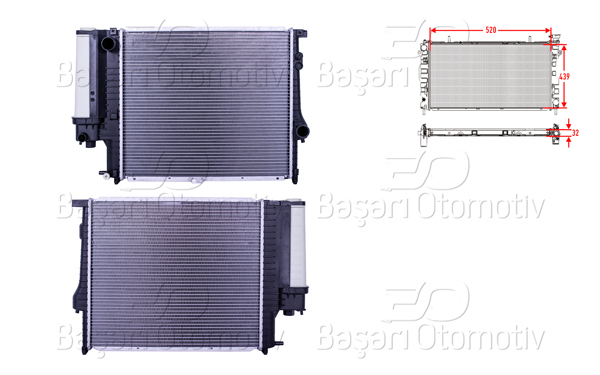 WISCO 3113024-00 | Su Radyatörü Brazing Mt 520X439x32 BMW E39 5.20I 5.23I 5.28I 95 >