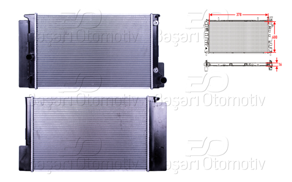WISCO 3113250-00 | Su Radyatörü Brazing At 378X600x16 mm Toyota Corolla Auris Benzin 07 >