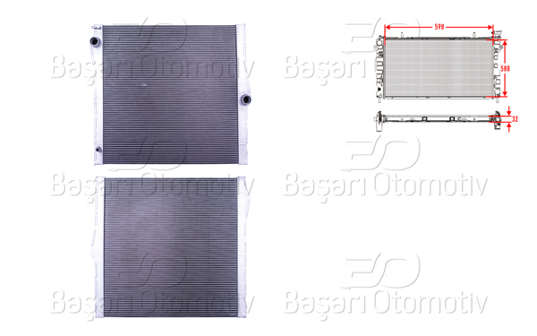 WISCO 3113596-00 | Su Radyatörü Brazing Mt 598X588x32 BMW X5. X6 E70. E71 3.0Sı. 4.8I 06-10