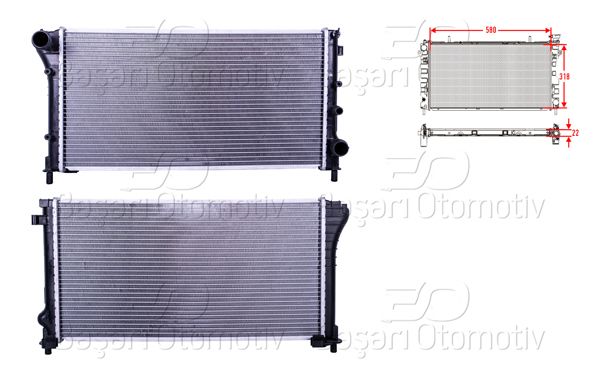 WISCO 3113765-00 | Su Radyatörü Brazing Mt 580X318x22 Fiat Panda 1.2I 8V 03 >