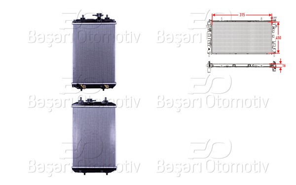 WISCO 3113846-00 | Su Radyatörü Brazing At 315X450x26 mm Daihatsu Materıa 1.5 06-12