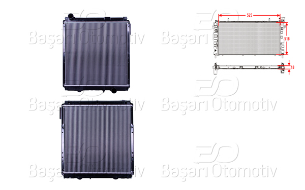 WISCO 3114098-00 | Su Radyatörü Brazing Mt 525X518x48 Mitsubishi Canter 859G 4.9-5.2 Euro 4