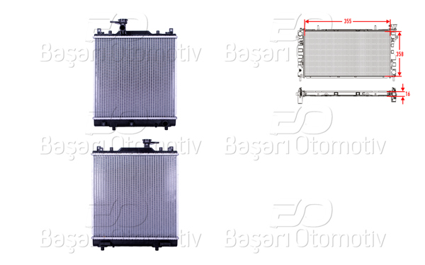 WISCO 3114141-00 | Su Radyatörü Brazing Mt 355X358x16 Suzuki Alto 6 (Ff) 1.1 04-08