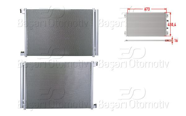 WISCO 3143321-00 | Klima Radyatörü 673X450,4X16 Mercedes-Benz C Serisi 205 Kasa E Serisi 213Kasa 14 >