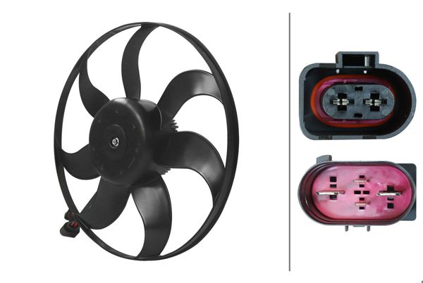 HELLA 8EW366420-131 | Fan Motoru (Büyük Olan 300W 363mm) Caddy 04 > 11 Eos 06 > 11 Golf V VI 04 > 13 Jetta 06 > 08 Passat 06 > 11 CC