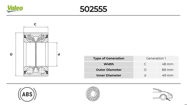VALEO 502555 | Ön Teker Porya Rulmanı Amarok 10 >