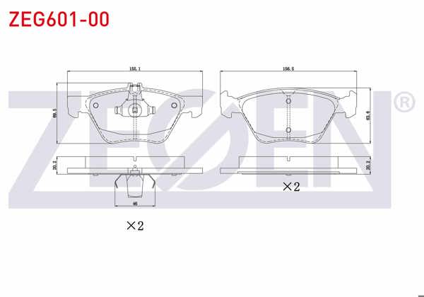 ZEGEN ZEG601-00 | Fren Balata Ön Mercedes E Serisi (W210) E 280 1995-2002 / (W210) E 320 CDI 1995-2002 / (W210) E 270 CDI 1995-2002 / (W210) E 200 CDI 1995-2002 / (W210) E 220 CDI 1995-2002 / (W210) E 200 1995-2002