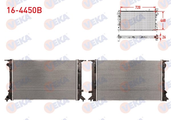 VEKA 16-4450B | Su Radyatörü Brazing Audi A4 (8K2,B8) 2.0 TDI M-T 2007-2015