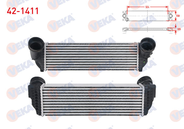 VEKA 42-1411 | Turbo Radyatörü (Intercooler) BMW X5 (E70) 3.0 D-3.5 Xd-4.0 D 2007-2012 / X5 (F15,F85) 2.5 D-3.0 D-4.0 E 2014-/ X6 (E71,E72) 3.0 D-3.5 D-4.0 D 2008-/ X6 (F16,F86) 3.0 D-4.0 D 2014 -