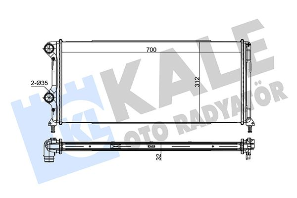 KALE 0137011AB | Radyatör Fiat Doblo 1.3/1.9 JTD 01-10 Klimalı/Klimasız