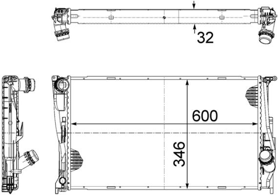 MAHLE CR1085000S | Su Radyatörü (405X770) BMW 1 3 (E90 91 92 93) (Eno:8Mk376754024)