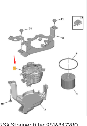 MOPAR (PSA) 9816847280 | Filtre