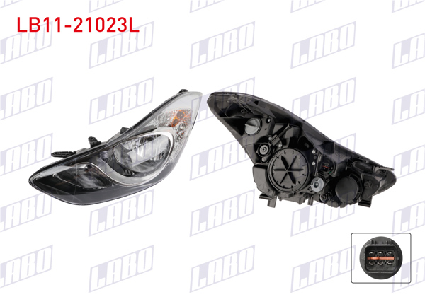 LABO LB11-21023L | Far Sol Elektrikli Siyah Hyundai Elantra 11-14